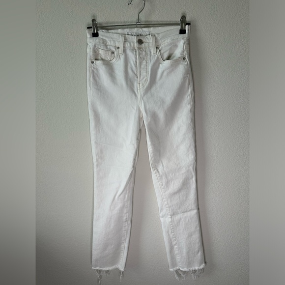 FRANK & EILEEN Cork Distressed Hem White Denim Slim Jeans SZ 26 - Picture 3 of 12